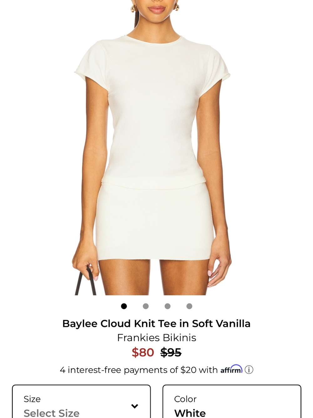 Frankie's Bikinis Soft Vanilla skirt and shirt